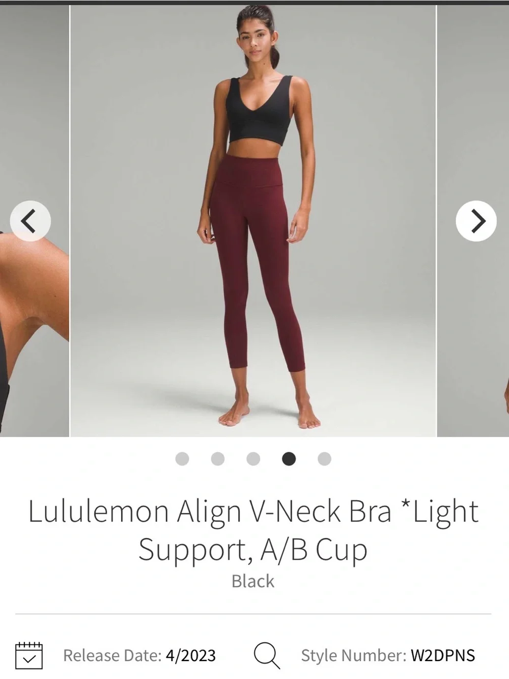 Lululemon Black Align Bra - Size 6